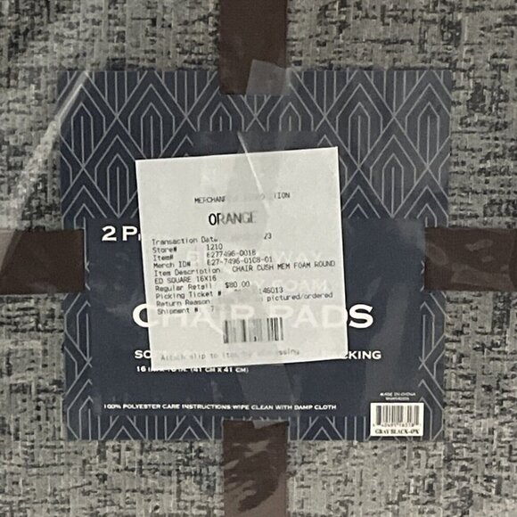 Broadway Memory Chair Foam Cushion Sweet Home Collection Black White 2 Pack - Picture 7 of 9